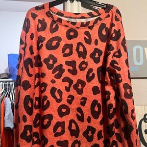 Orange leopard oversized sweater
